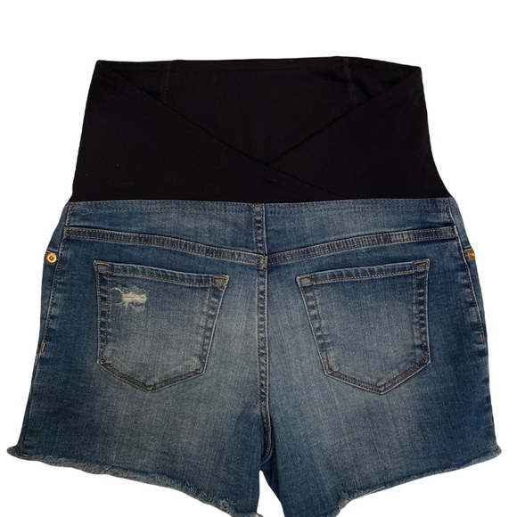 Maternity Shorts Distress Wash Denim Ripped Jean Shorts Size 2 / 26 - Picture 4 of 12